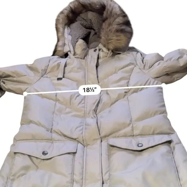 Eddie Bauer Lodge Cascadian Down Parka Womens Small Gray Fur Trim Hood‎ Coat - Image 10