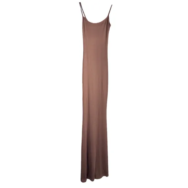 NWT REORIA Ribbed Bodycon‎ Maxi Dress Brown Sleeveless Lounge Slip Dress XS - Image 5