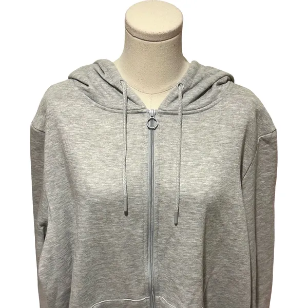 Primark Cares Women's Grey Full-Zip Hoodie Sweatshirt Size 2XL - Image 5