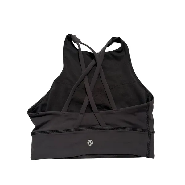 Lululemon Energy Bra High Neck Long Line Tough Black Sports 4 High Neck Strap - Image 2