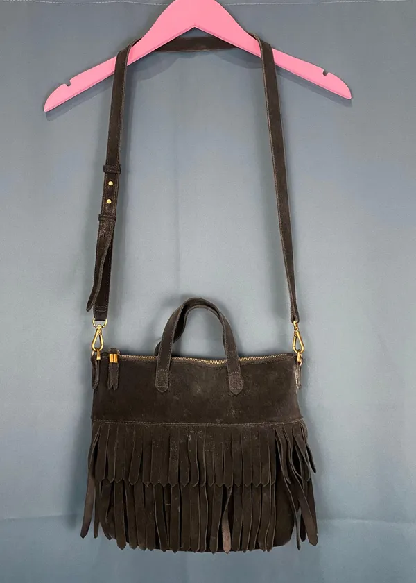 Madewell Transport Suede Fringe Crossbody Bag - Image 4
