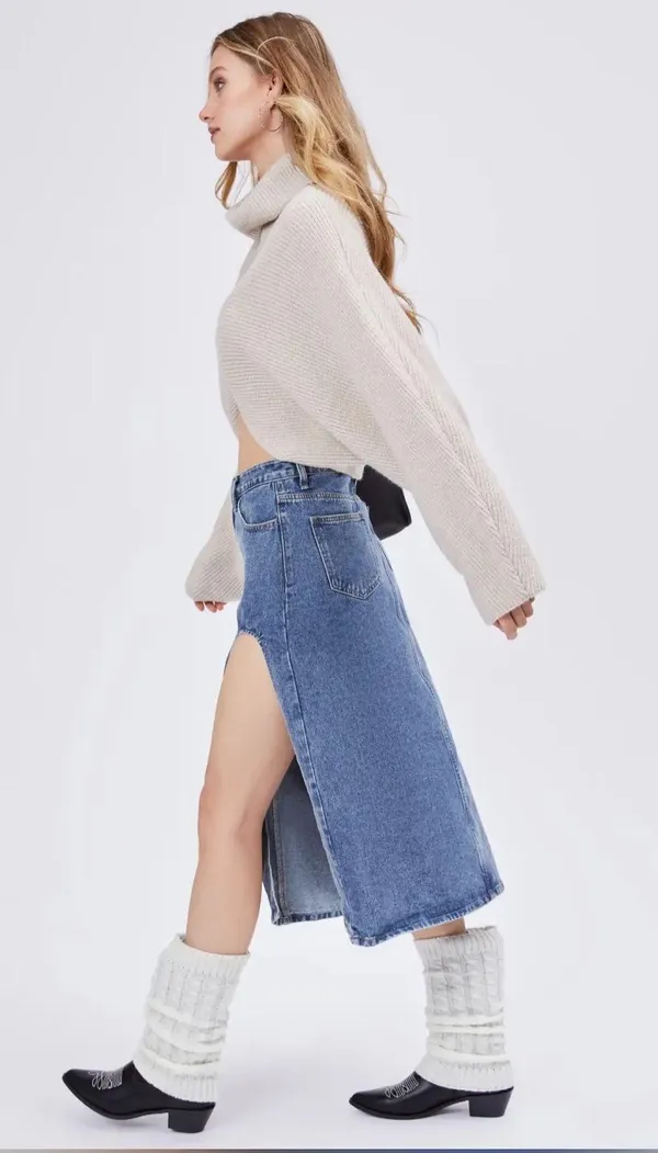 Cider Denim Midi Skirt - Image 3