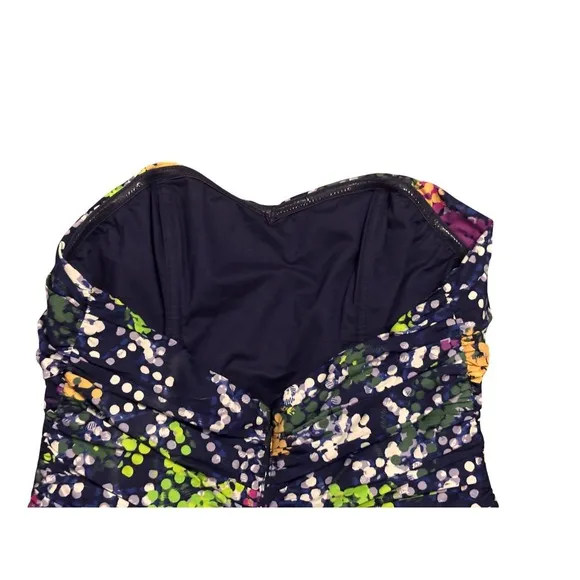 Moda International Navy Floral Polka Dot Strapless Ruffle Mini Dress 0 HOCO Prom - Image 9