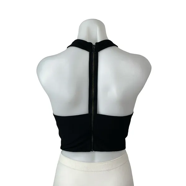 Alice + Olivia Rydel Black Sleeveless Gym Athletic Activewear Crop Tank Top S/M - Image 4