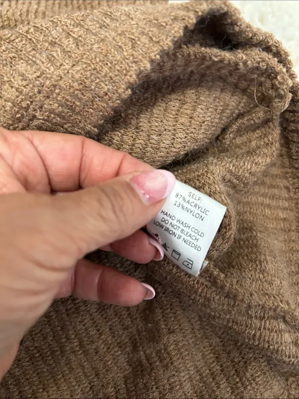 Blue Blush Oversized Ribbed Shacket Brown - Image 8