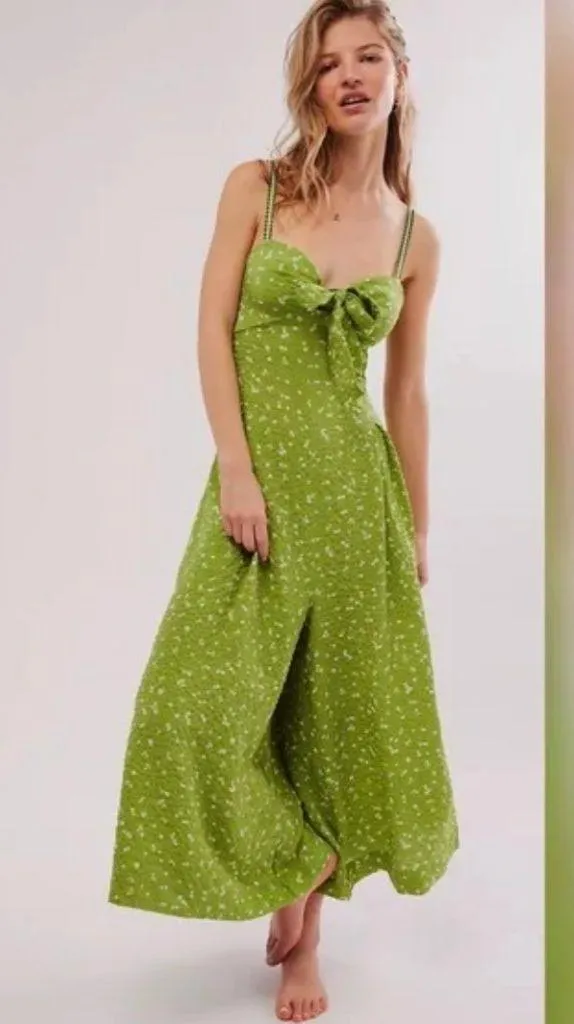 NWOT Free People Coming Home Romper in Avocado Combo - Image 5