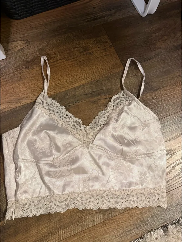 Satin lace going out top White - Image 2