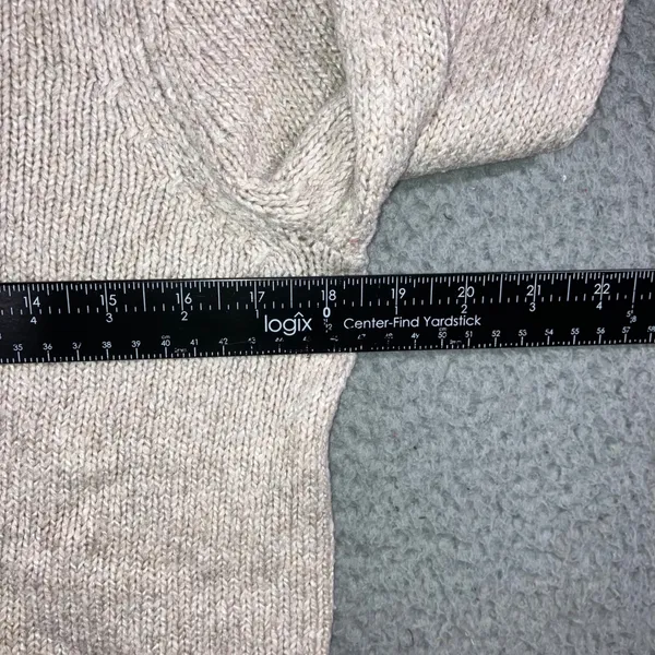 Hollister Baja Hoodie‎ Women S Oatmeal Beige Knit Lace Up Coastal Boho Pullover - Image 5