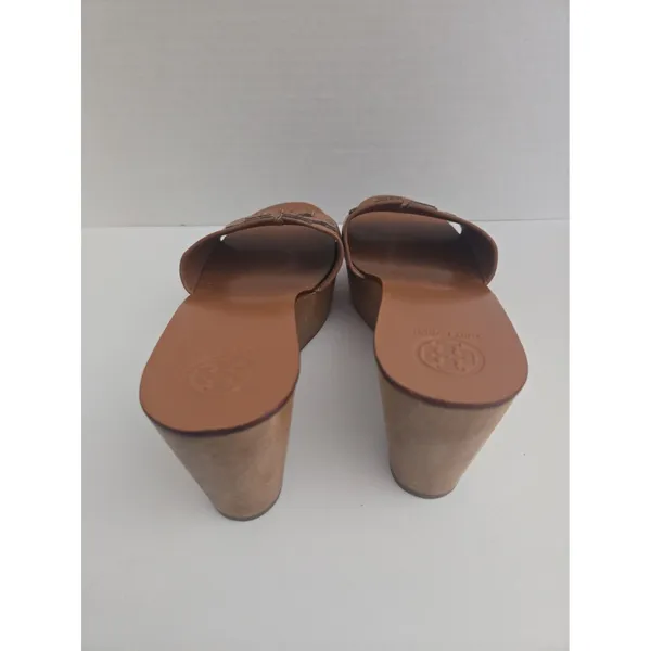 Tory Burch ines brown leather Wedge platform Slide Sandals Women’s Size 6-1/2M - Image 8