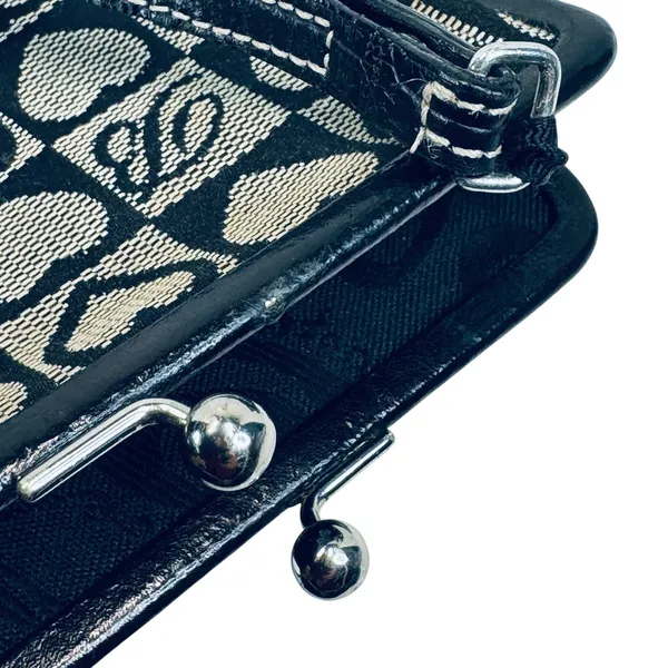 Brighton Kisslock Heart Purse‎ Mini Shoulder Bag Black Silver Checkered Y2K - Image 9
