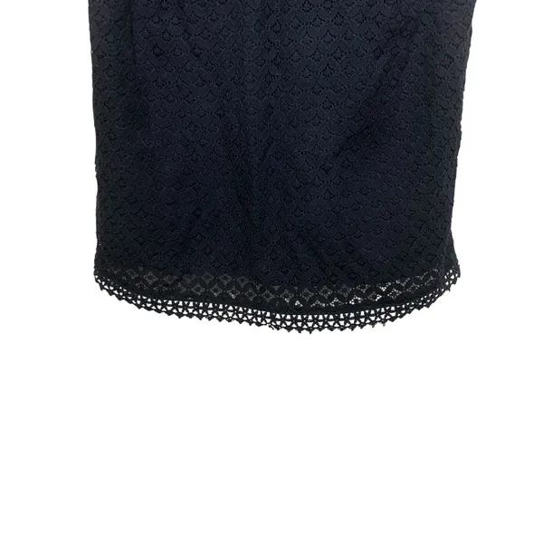 Merona Women‎ Cottagecore Boho Lace Shell Top Large Black Sleeveless Eyelet Trim - Image 6