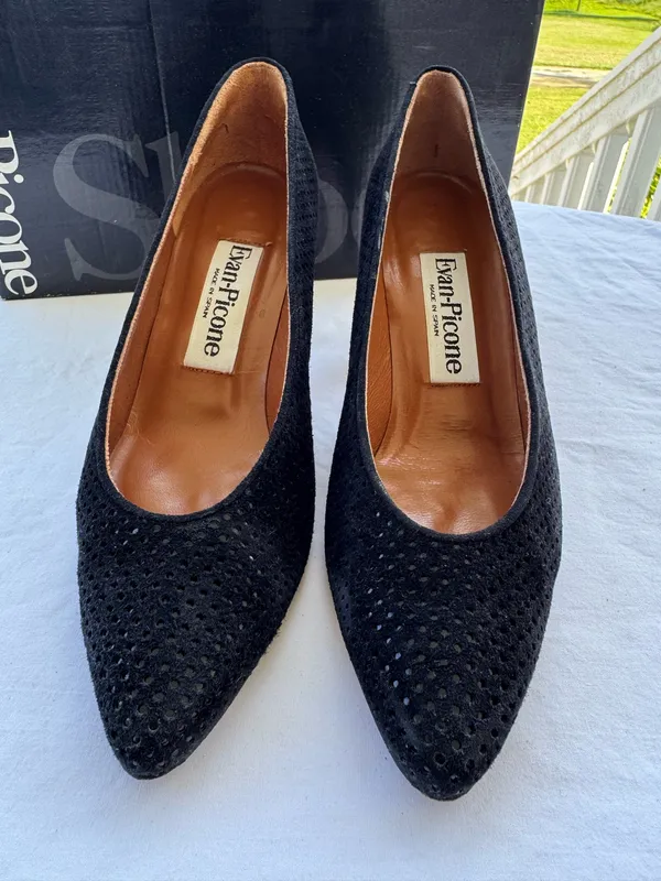 Evan-Picone Black Suede Pumps - Image 2