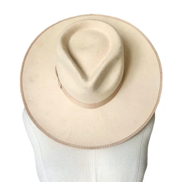 Lack of Color Ivory Rancher 100% Australian Wool Felt Fedora Hat Size Small - Image 2