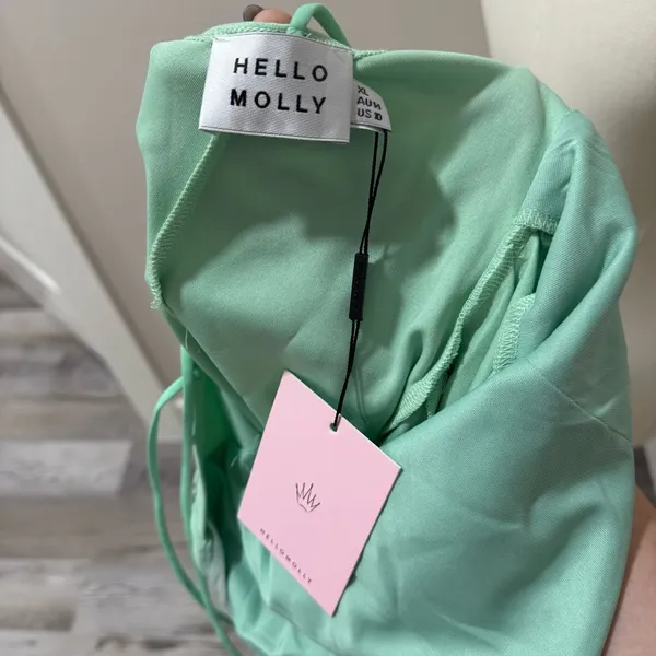Hello Molly Sun Comes‎ Up Dress Mint Green Wrap Mini Dress XL NWT - Image 5