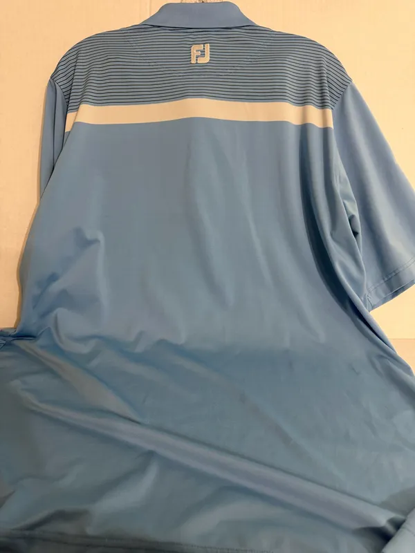 FootJoy Athletic Fit “International Country Club” Blue Polo Shirt - Image 4