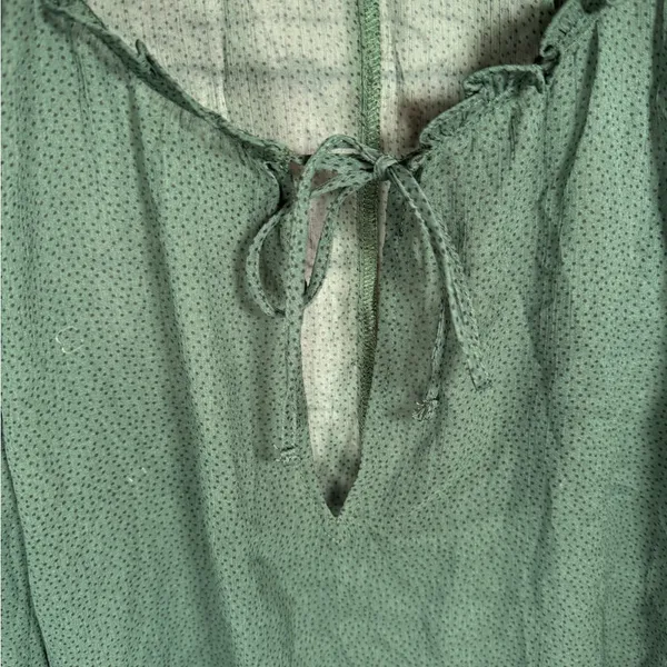 Abercrombie & Fitch puff sleeve blouse,‎ deep green sheer women’s size small - Image 3