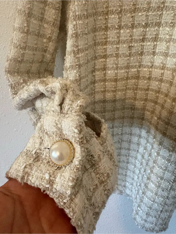 Andrée by Unit Plaid Tweed Shacket - Image 4