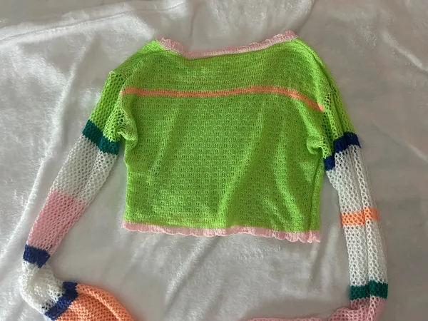 Cropped Crochet Skit Sweater Multiple - Image 3