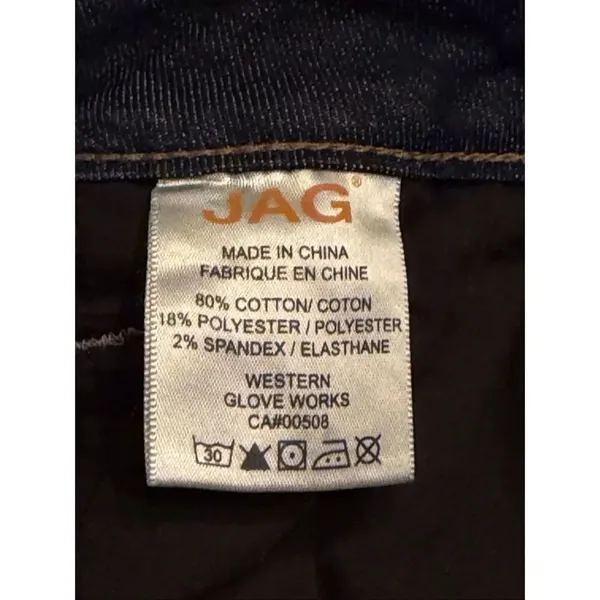 JAG Jeans Women’s Skinny Boyfriend Cuffed Dark Wash Cropped Jeans Size 14 (6511) - Image 7