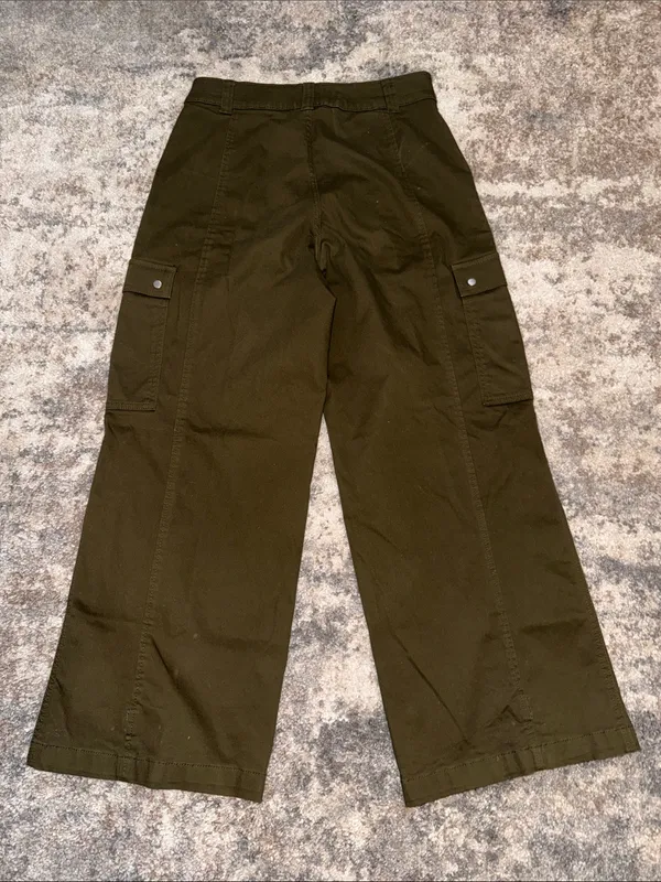 Dickies Olive Green Wide-Leg Cargo Trousers - Image 7