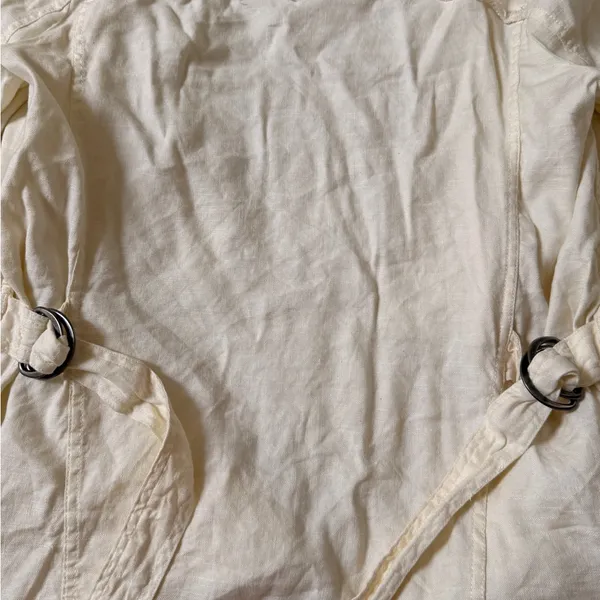 Free People Rae‎ Femme Linen Raw Hem Jacket - Image 4