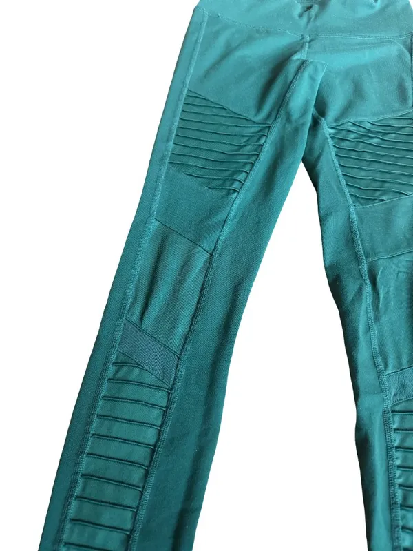 Alo Yoga High-Waisted Moto Leggings Greem Stretch Ankle Length Workout Size XS - Image 4