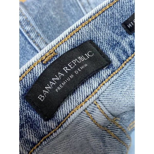 Banana Republic Blue High Waisted Distressed Frayed Skinny Denim Jeans Pants 26 - Image 5