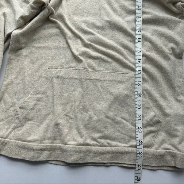 Barbell Workout Lightweight Hoodie Womens Large Beige Gym Pullover - Image 7