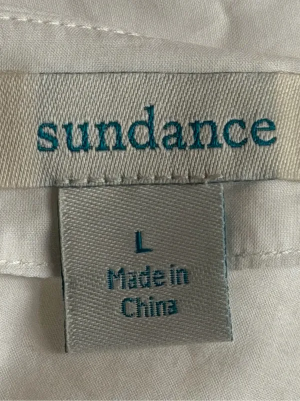 Sundance Avant Garde White Wrap Blouse Size L - Image 6