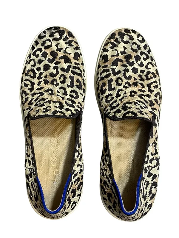 Rothy’s Leopard Animal Print Slip-On Sneakers - Beige/Black - Image 4