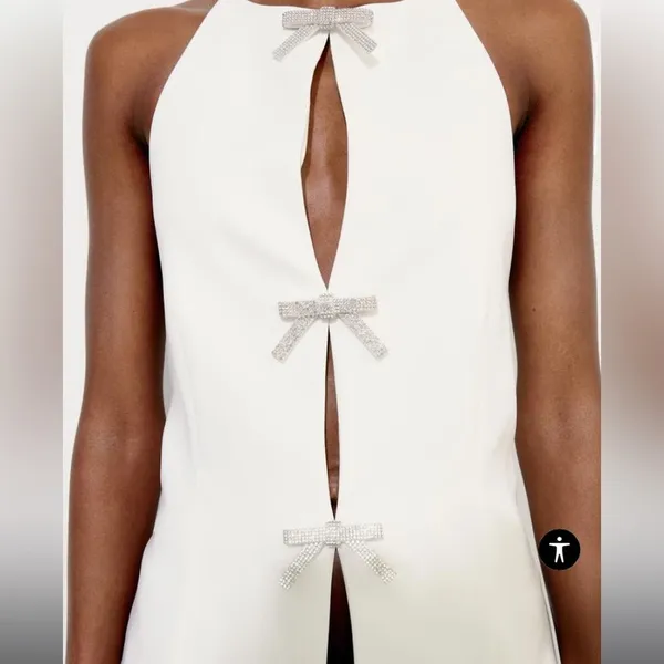 Zara JEWEL‎ BOW HALTER TOP Size XXL - Image 5