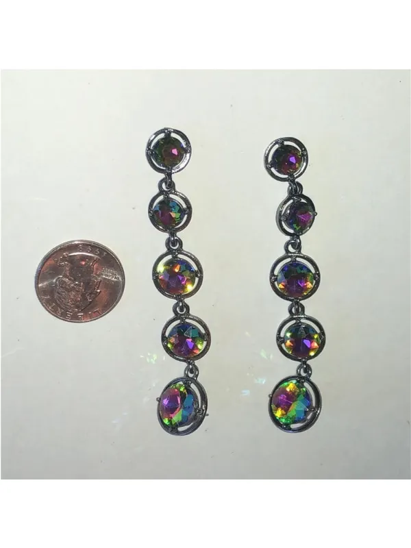 Aurora Crystal Rainbow Drop Earrings - Image 3