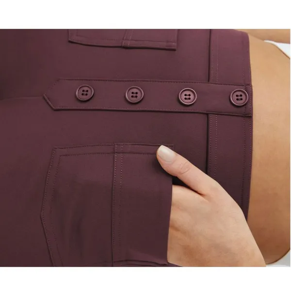 NWOT HALARA Daystretch High Waisted Pocket Straight Lwg Work Paints In Purple L - Image 5