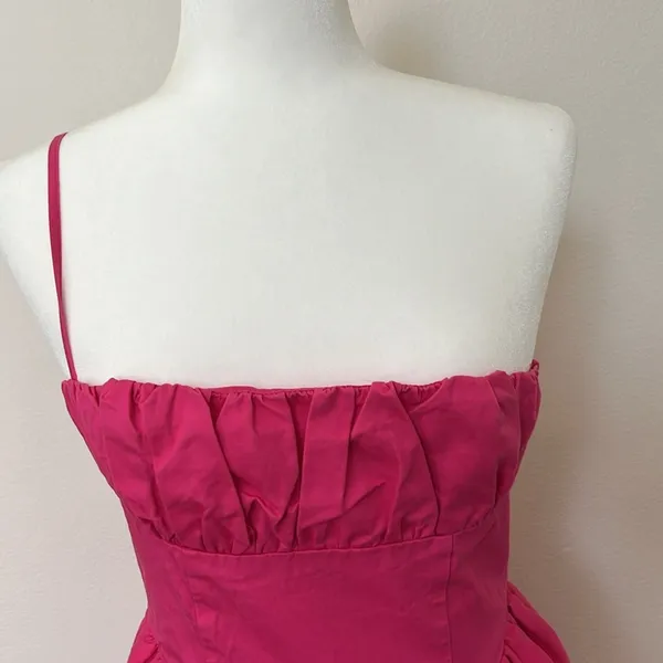 Pretty little thingsHot Pink Ruched Bust Corset Strappy Midaxi Dress size 2 - Image 4