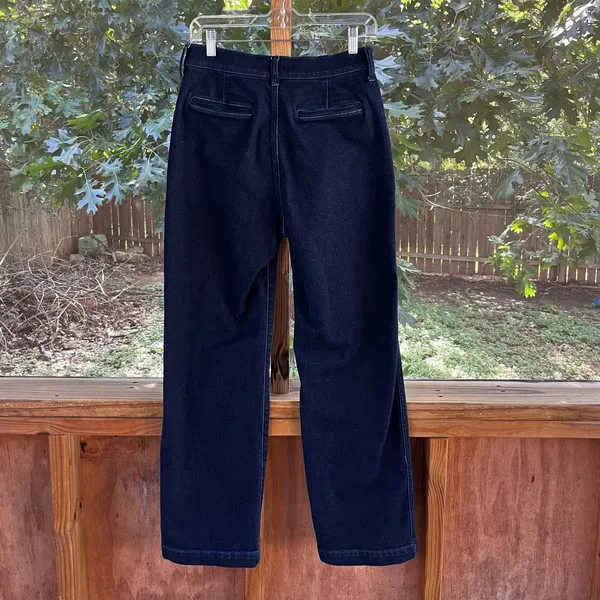 J. Crew Factory Women's Denim Trouser Pant Dark Wash Size 27 - Image 2