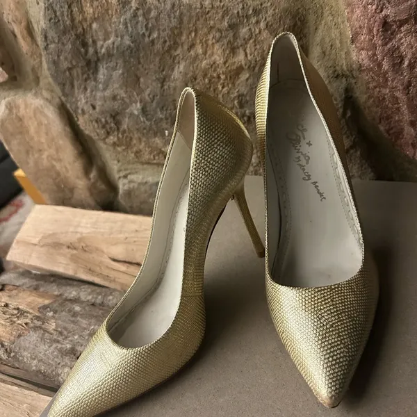 Heels Chic Gold Women's Heels Alice & Olivia Stacey Bendet Ivoryplatform size 40 - Image 6