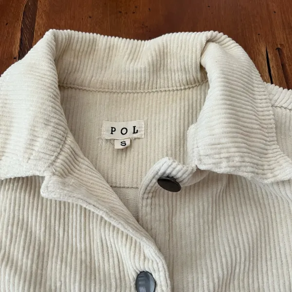 Pol Cream Distressed Button Front Corduroy Jacket - Image 3