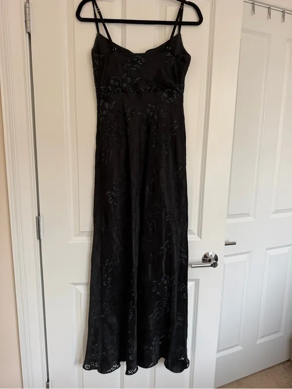 Azazie Black Floral Slip Maxi Dress - Image 2