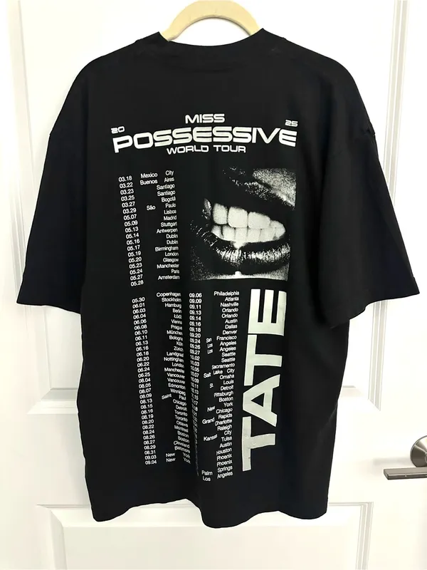 Tate Mcrae Offical 2025 Tour Tee Size Small Black - Image 2