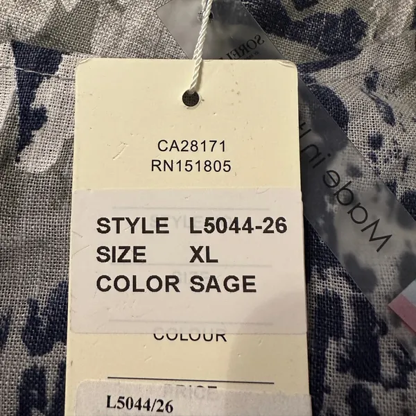 Sorella Geometric Linen Maxi Cocoon Dress - NWT - Size XL - Image 9