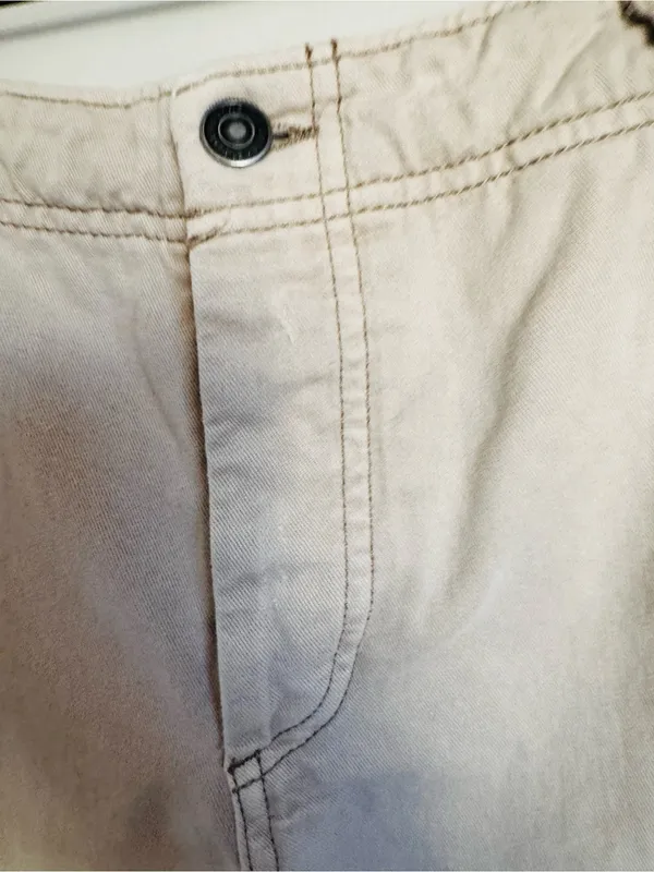 Free People Tan Cotton Twill Chino Pants High Rise Straight Leg Distressed 28 - Image 3