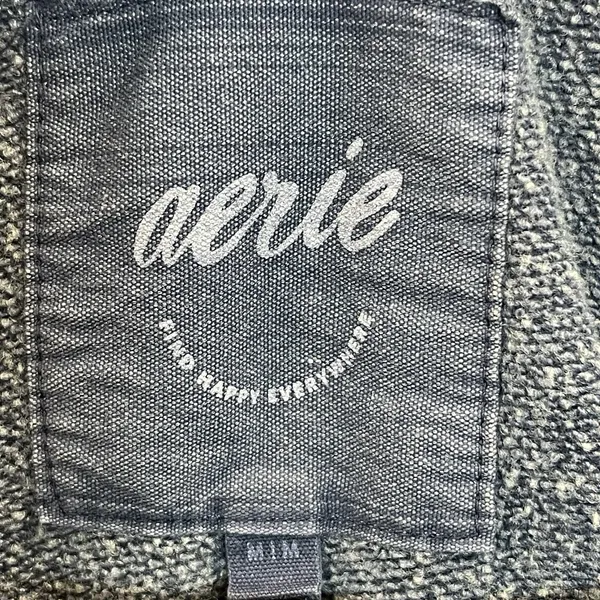 Aerie Womens M Sweatshirt Navy Checked‎ Out Graphic Pullover Crew Neck Oversized - Image 4