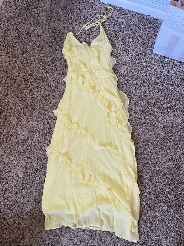 Yellow Ruffle Dress Lulus - Image 2