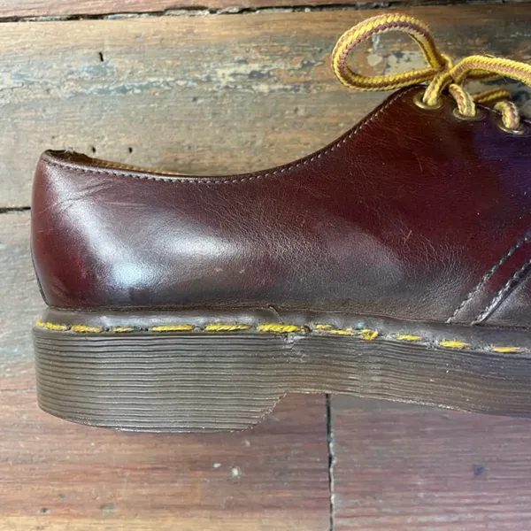Rare 80’s DR. MARTENS Made in England 3-eye Brown Oxfords AW 1484 - M 9, W 10 - Image 9