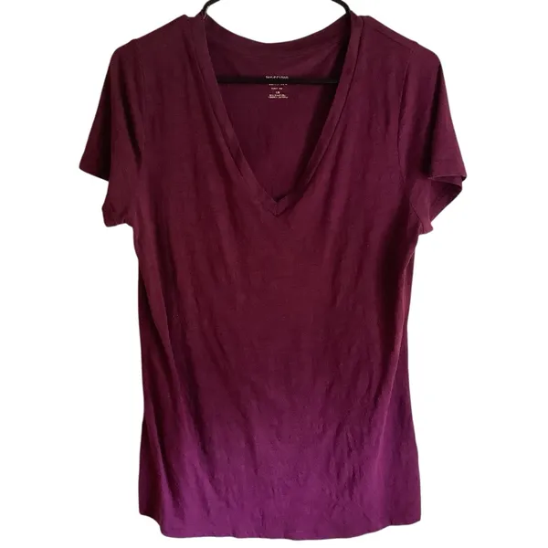 Mossimo Supply Co. Rich Purple V-Neck Short Sleeve Tee Size L - Image 3