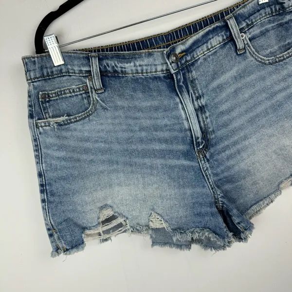 Aerie Daydream Denim Shorts Sz XL Distressed Light Wash Stretch Jean Short - Image 6