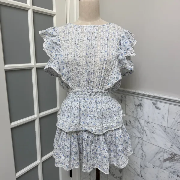 LoveShackFancy Natasha Dress in Calm Waters XS‎ - Image 3
