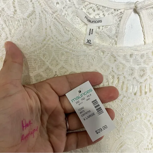 Maurice’s lace‎ blouse 3/4 sleeves size XL new with tags! - Image 3