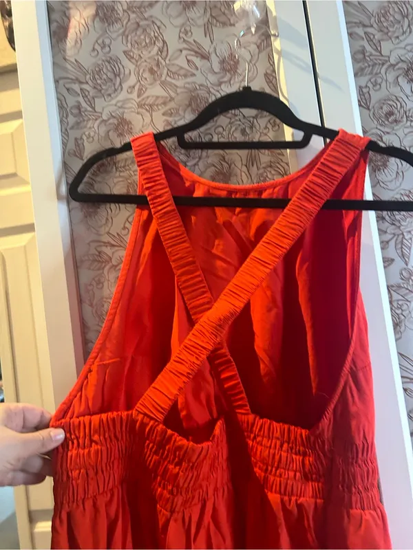 A New Day orange/red Smocked-Waist Maxi Dress - Image 4