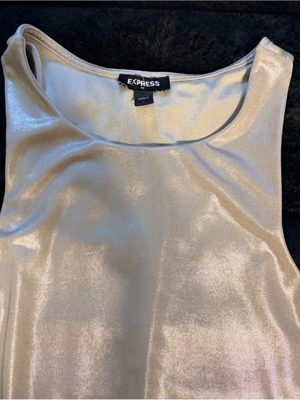 Express Iridescent Pearl White One-Piece Bodysuit - Image 2
